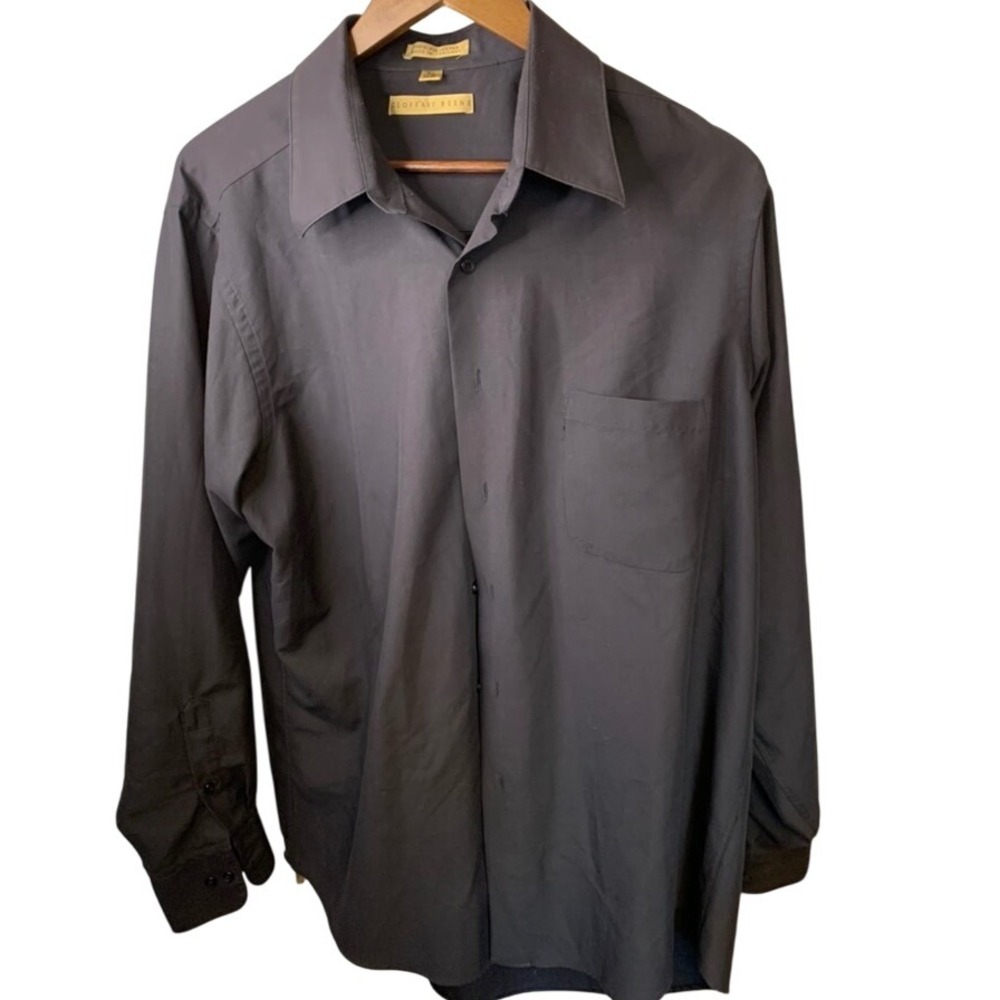 Geoffrey Beene Mens Dress Shirt Long Sleeve Gray Office Career 16 1/2 34/35